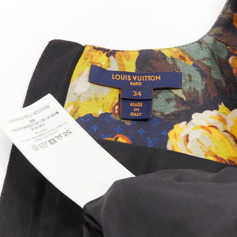 LOUIS VUITTON Vintage Flowers LV monogram wool silk pearl button 