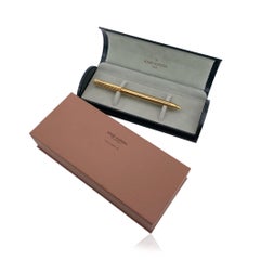 Louis Vuitton Vintage Gold Metal Engraved Ballpoint Pen with Case