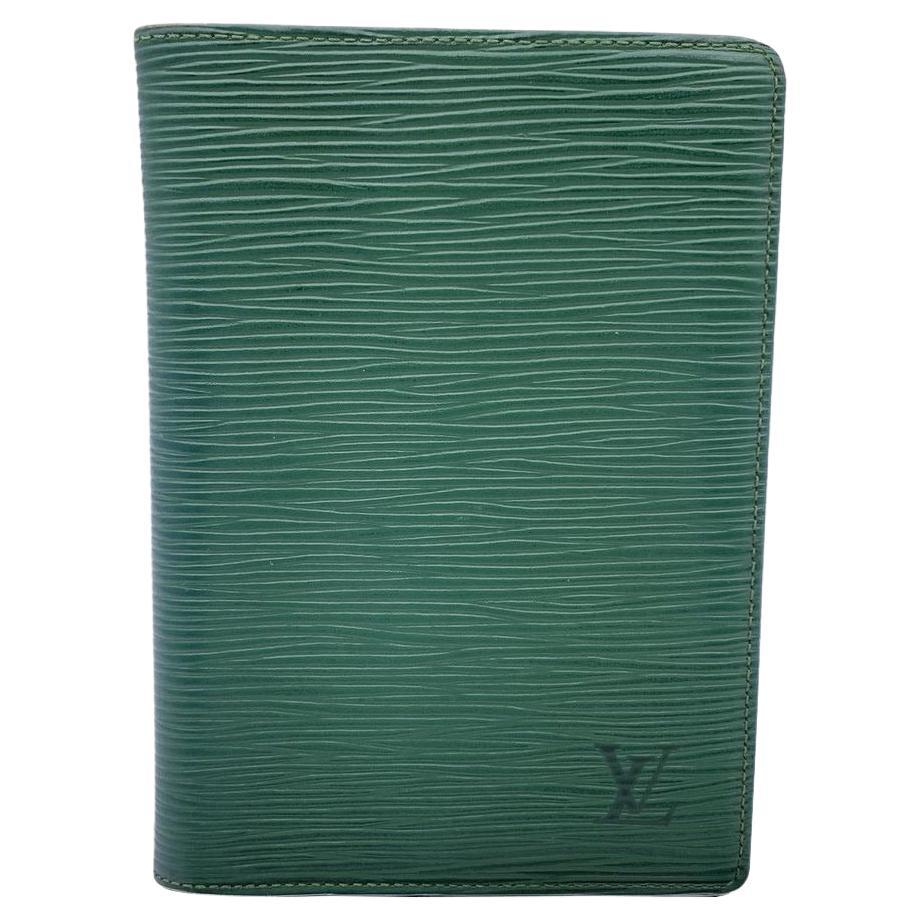 Louis Vuitton Vintage Green Epi Leather Doucument Holder Wallet For Sale