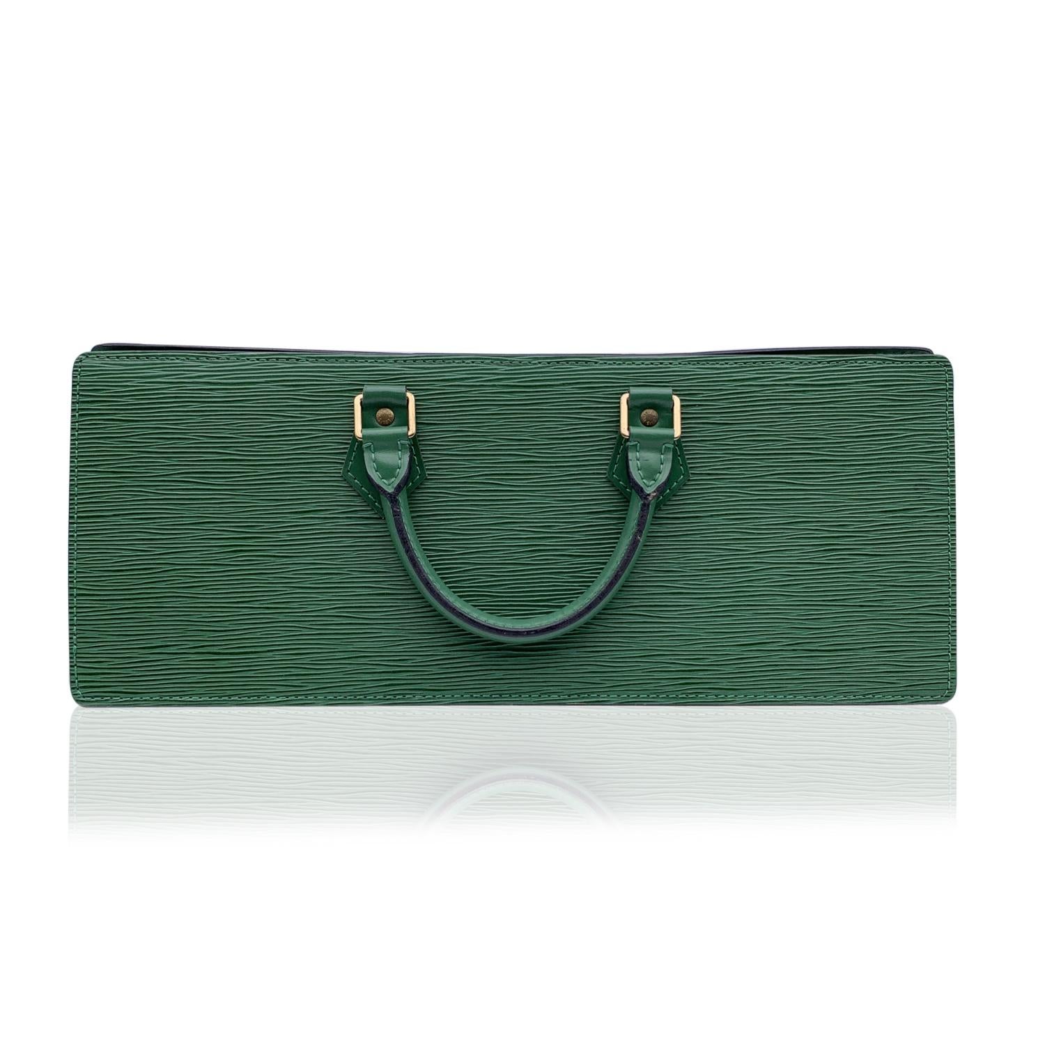 Louis Vuitton Vintage Green Epi Leather Sac Triangle Tricot Bag