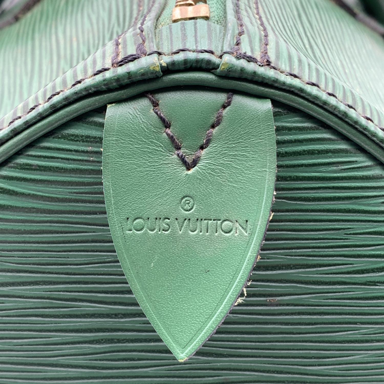 Louis Vuitton Vintage Green Epi Leather Speedy 35 Boston Bag Handbag 3