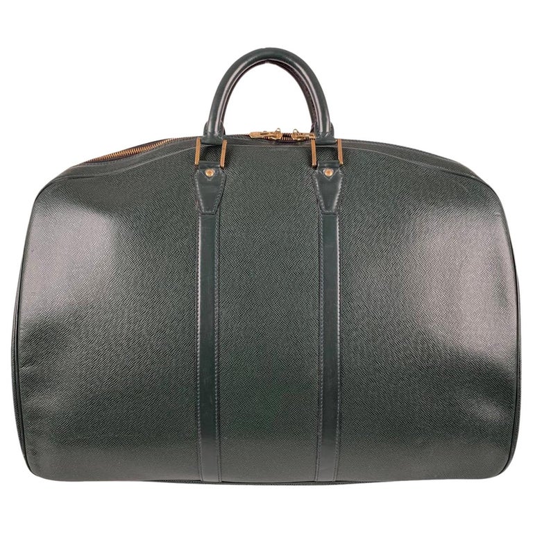 Louis Vuitton Vintage Green Taiga Leather Helanga Suitcase Travel Bag For Sale at 1stdibs
