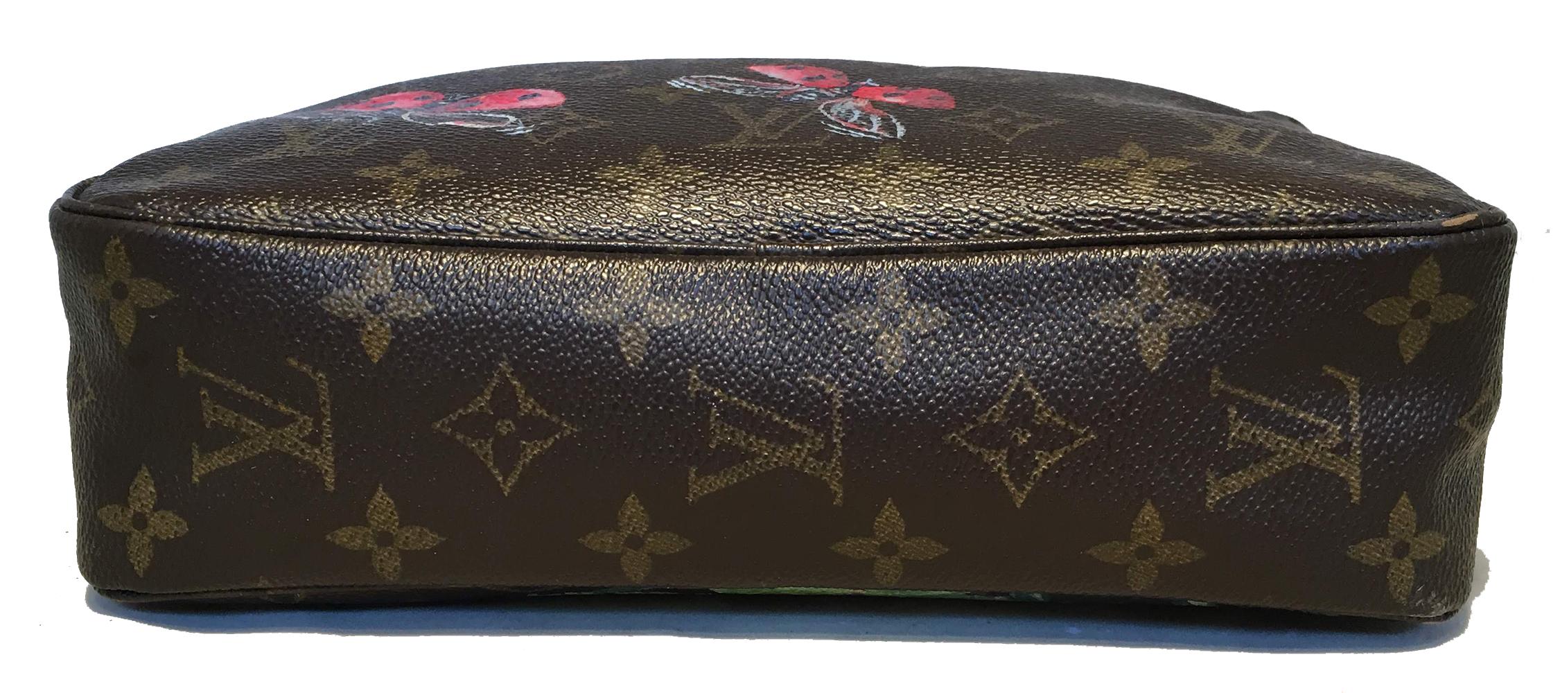 Louis Vuitton Vintage Customized Hand Painted Ladybug Trousse Cosmetic Pouch In Excellent Condition In Philadelphia, PA