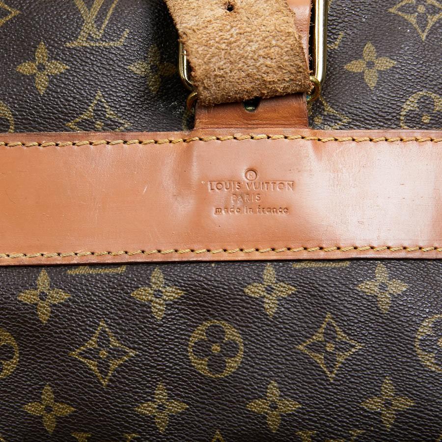 LOUIS VUITTON Vintage Hunting Travel Bag in Brown Toile and Leather 6