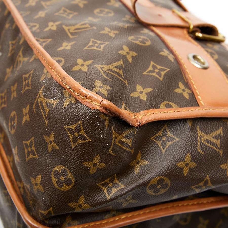 LOUIS VUITTON Vintage Hunting Travel Bag in Brown Toile and Leather 7