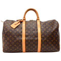 Louis Vuitton Vintage Keepall 50 Monogram Canvas Duffle Travel Bag