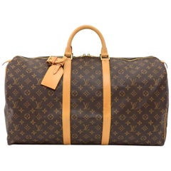 Louis Vuitton Vintage Keepall 55 Monogram Canvas Duffle Travel Bag