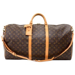 Louis Vuitton Vintage Keepall 60 Bandouliere Monogram Canvas Duffel Travel Bag