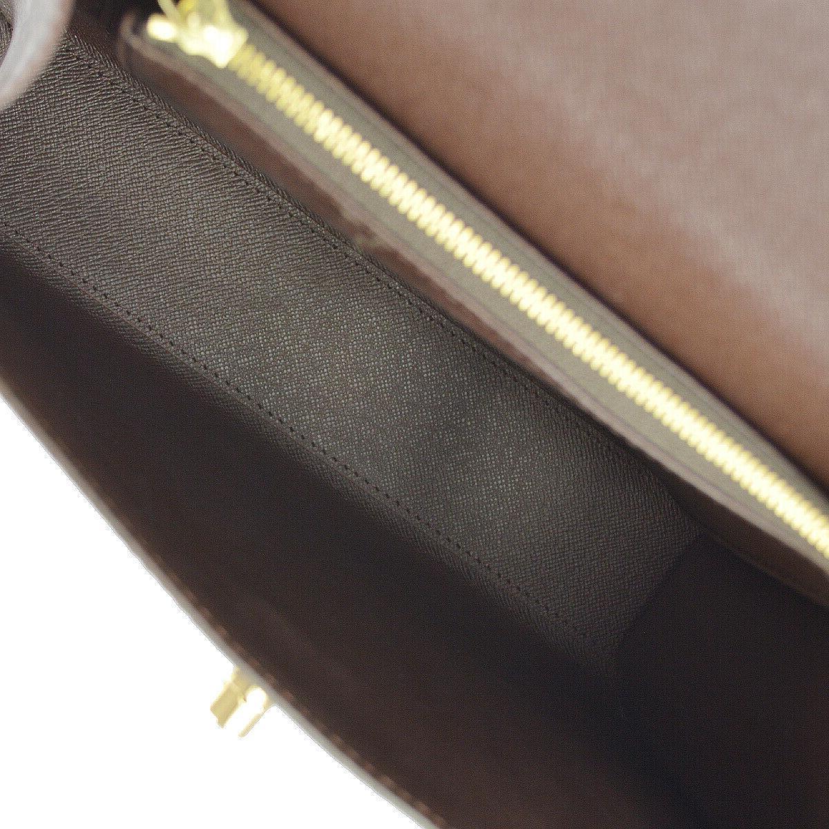 Brown Louis Vuitton Vintage Kelly Style Gold Evening Top Handle Satchel Bag