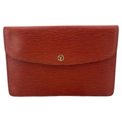Louis Vuitton Vintage Light Brown Epi Leather Montaigne 23 Clutch Bag