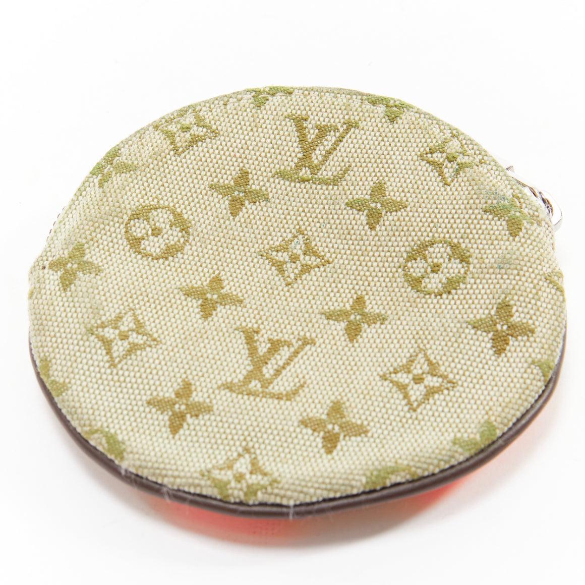 Beige LOUIS VUITTON Vintage Mini Comte du Fees monogram orange butterfly coin bag For Sale