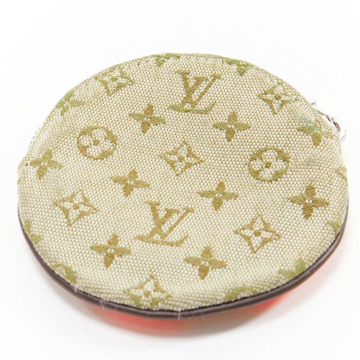 LOUIS VUITTON Vintage Mini Comte du Fees monogram orange butterfly coin bag In Fair Condition For Sale In Hong Kong, NT