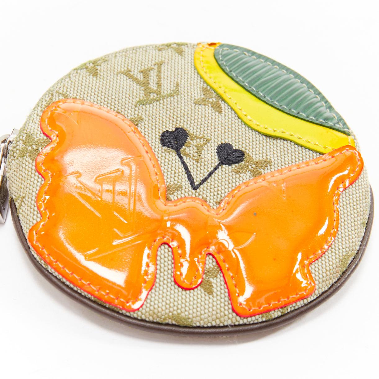 Women's LOUIS VUITTON Vintage Mini Comte du Fees monogram orange butterfly coin bag For Sale