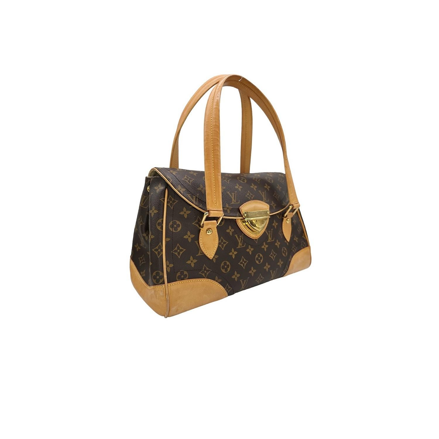 Brown Louis Vuitton Vintage Monogram Beverly GM Handbag For Sale