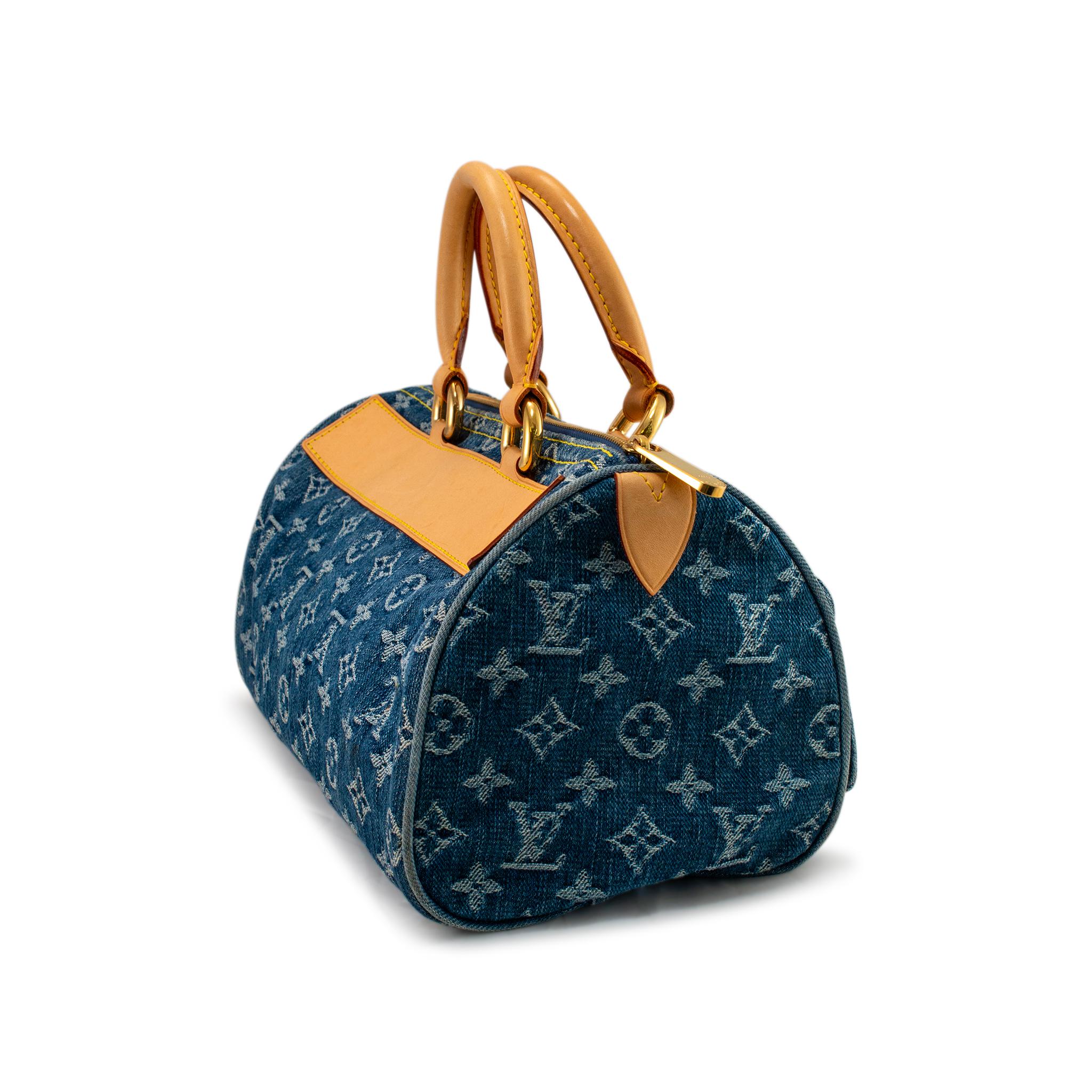 Women's Louis Vuitton Vintage Monogram Blue Denim M95019 Neo Speedy Handbag