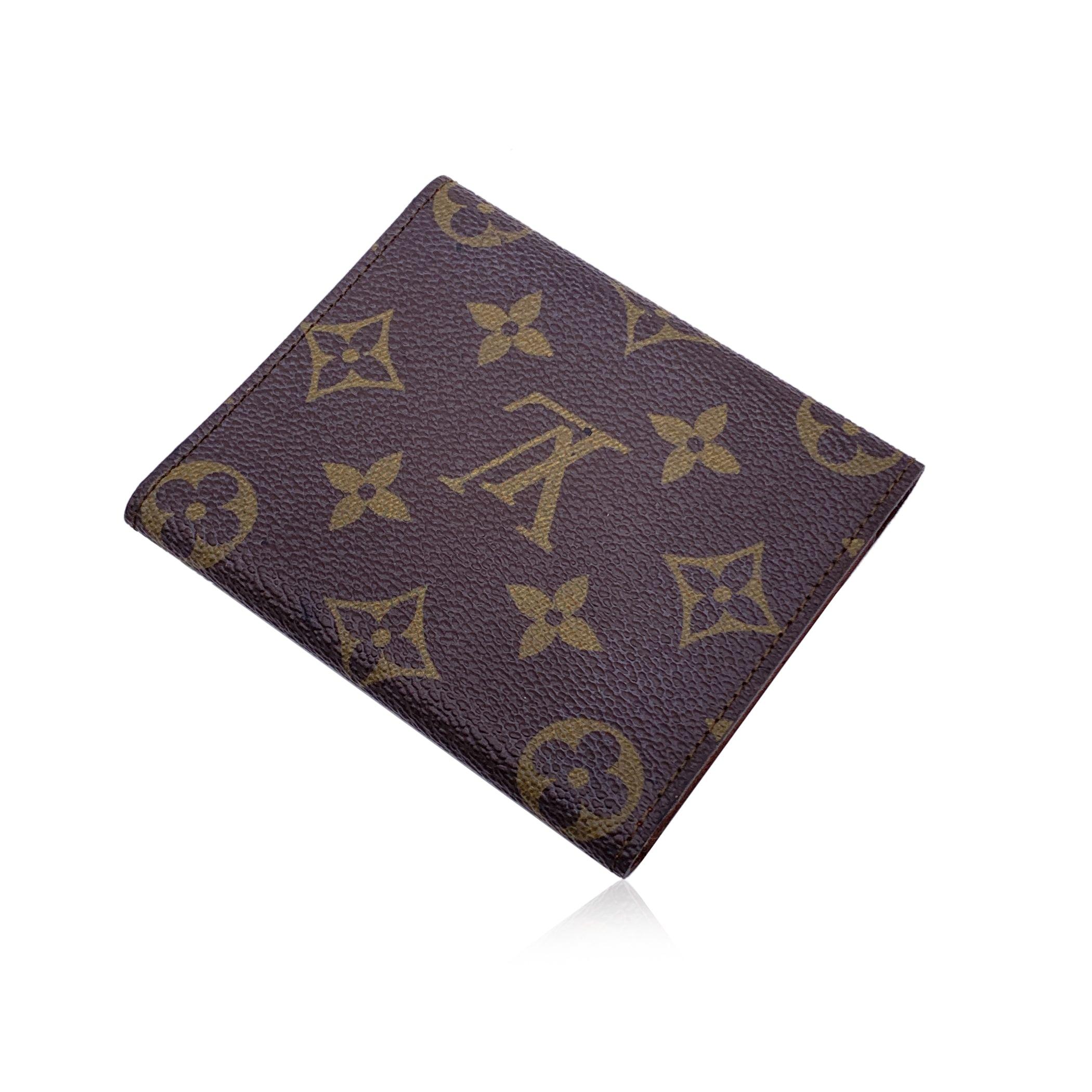 Black Louis Vuitton Vintage Monogram Brown Canvas Card Holder Wallet
