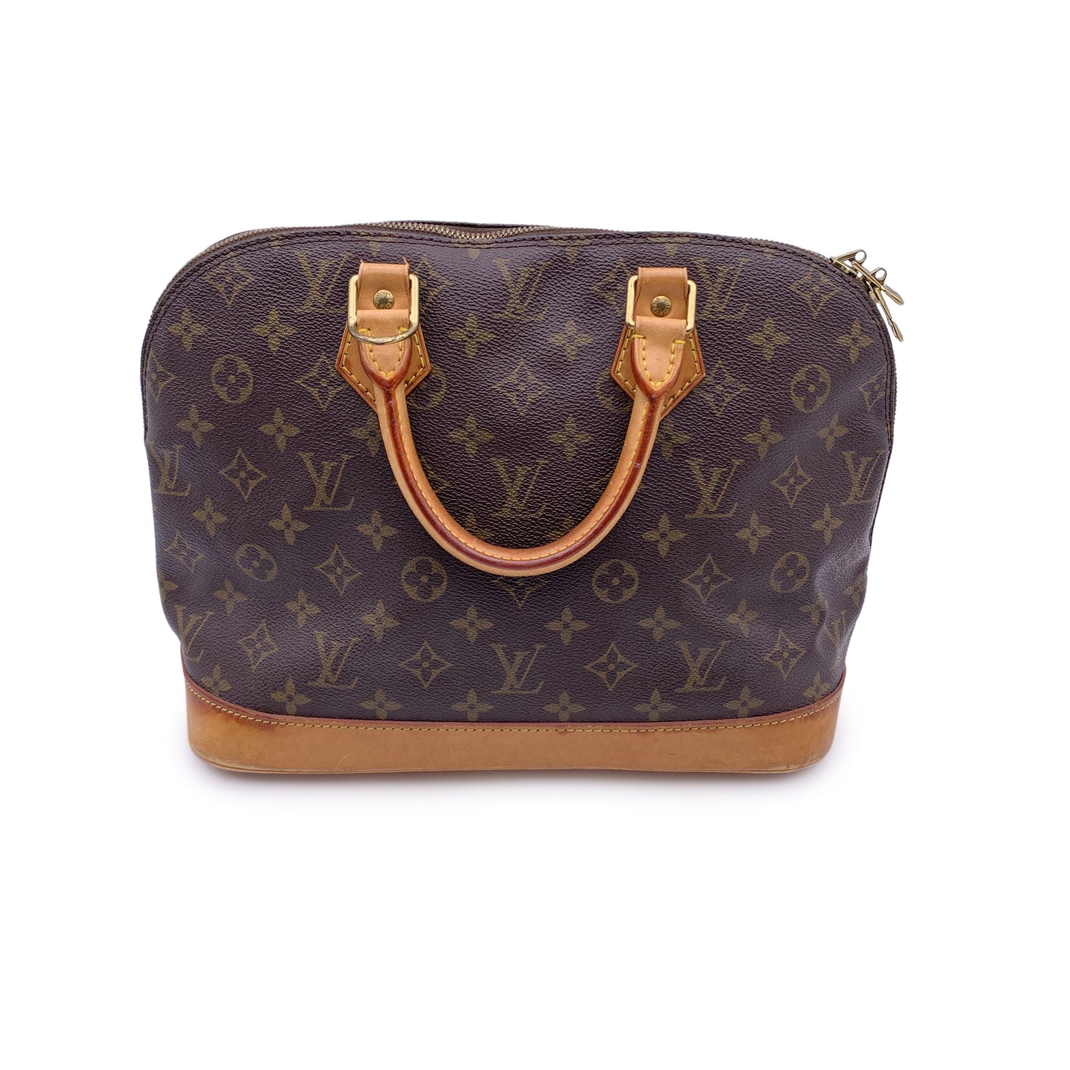 Black Louis Vuitton Vintage Monogram Canvas Alma PM Bag Satchel M53151 For Sale