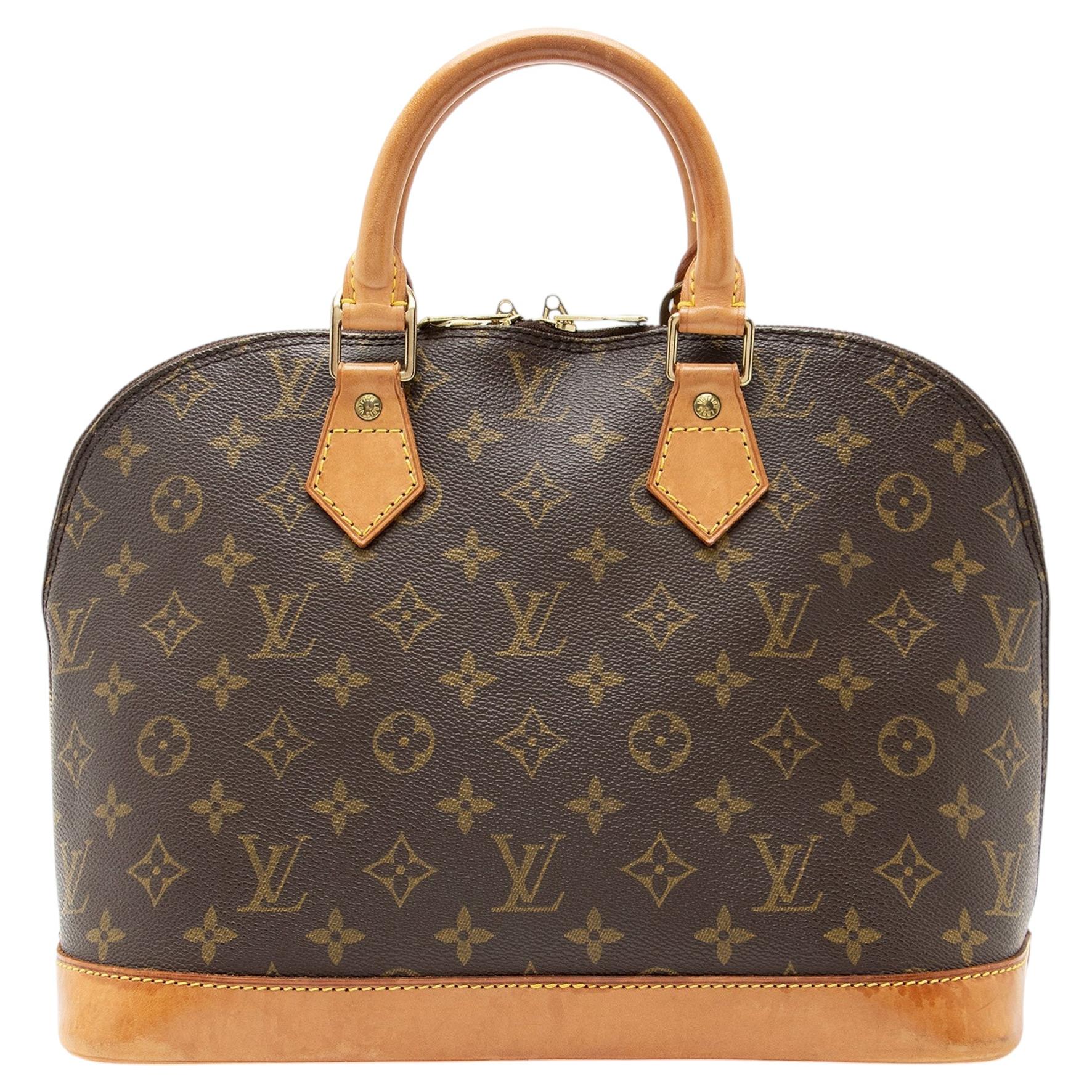 Pre-owned Louis Vuitton Vintage Monogram Canvas Alma Pm Satchel In Brown