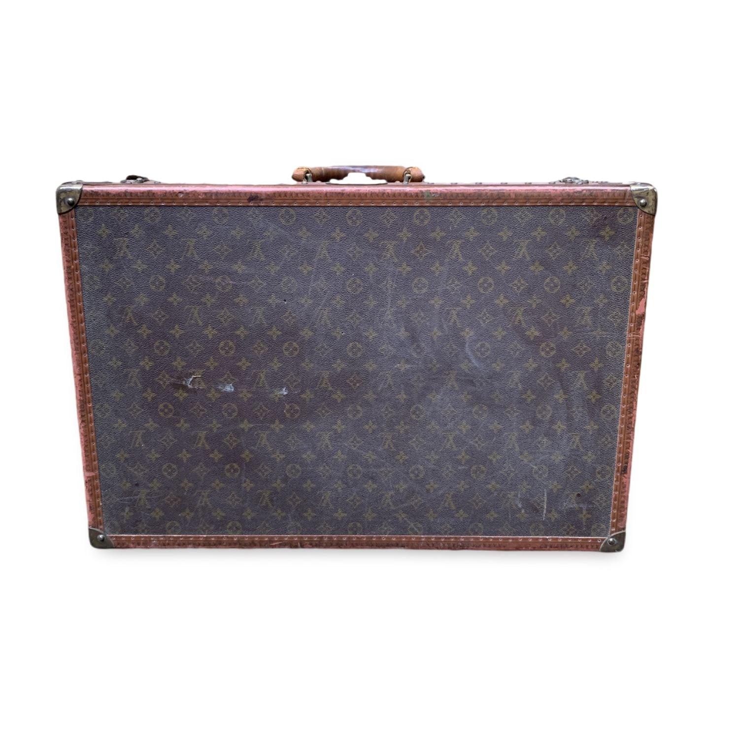 Louis Vuitton Vintage Monogram Canvas Alzer 70 Trunk Luggage Bag In Good Condition In Rome, Rome