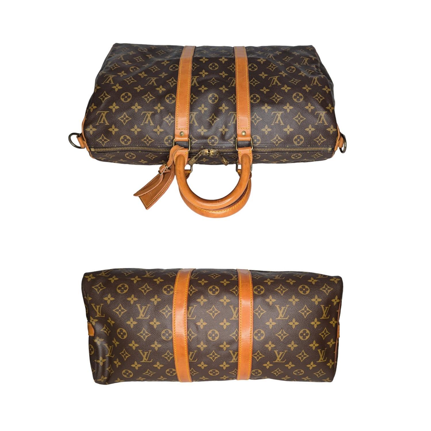 Women's or Men's Louis Vuitton Vintage Monogram Canvas Bandouliere Keepall 45