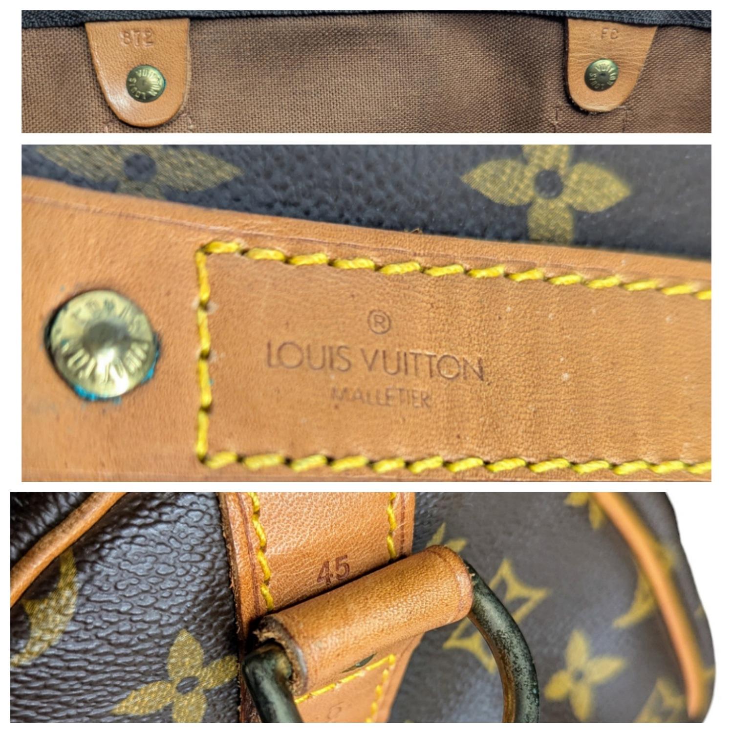 Louis Vuitton Vintage Monogram Canvas Bandouliere Keepall 45 2