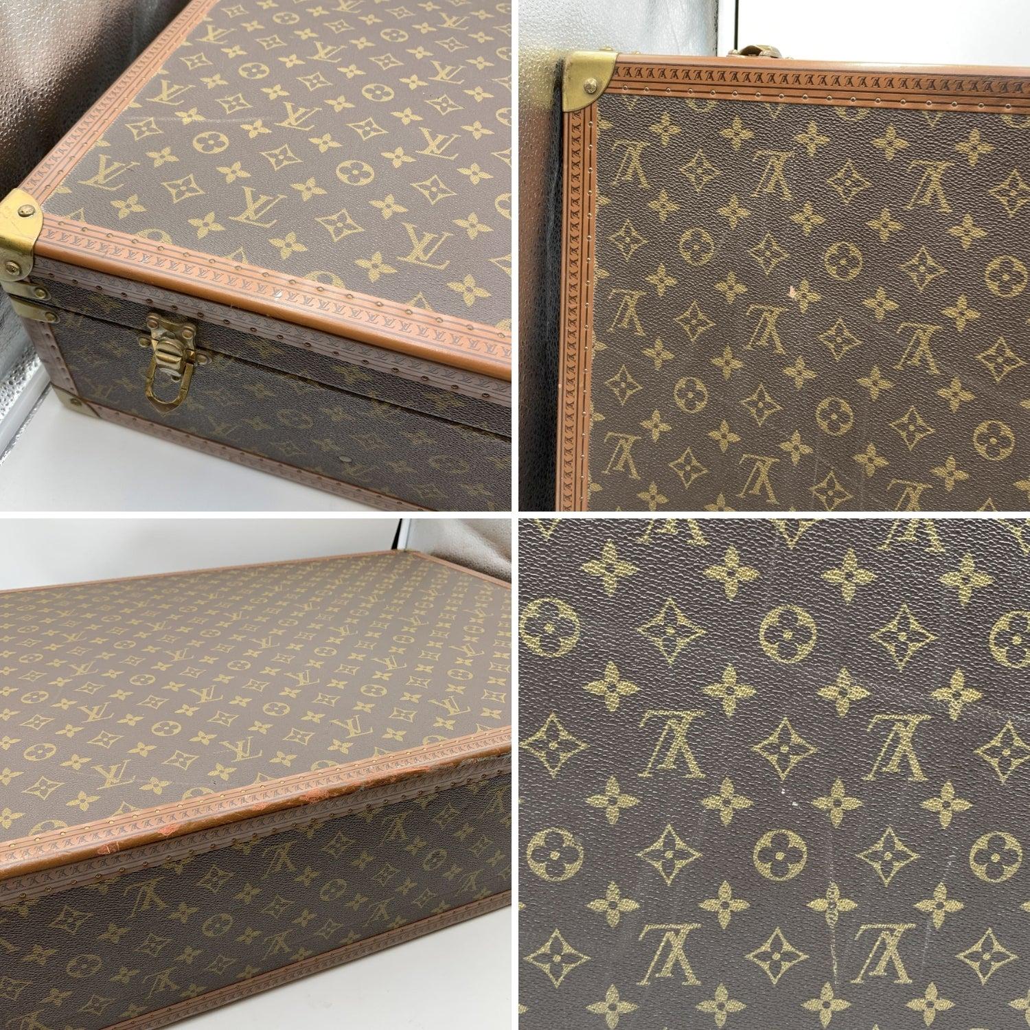Louis Vuitton Vintage Monogram Canvas Bisten 80 Trunk Luggage Bag In Good Condition In Rome, Rome