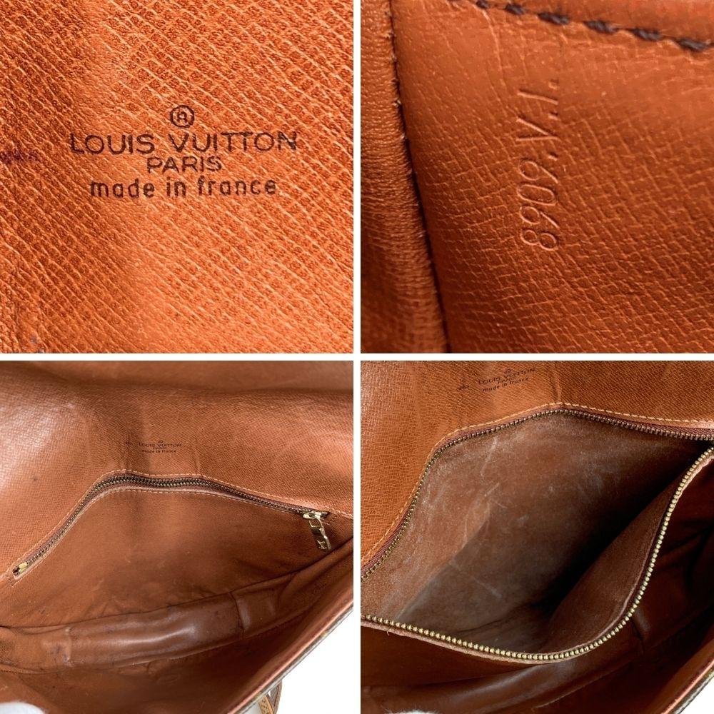 Vintage Brown monogram canvas 'Chantilly GM' crossbody bag from Louis Vuitton. Featuring a rounded shape and has a versatile adjustable shoulder strap that can be worn on the shoulder or cross-body for hands-free convenience. Flap closure with