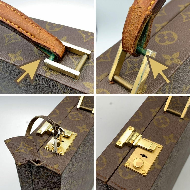 Louis Vuitton Vintage Monogram Canvas Hard Case Briefcase Bag For