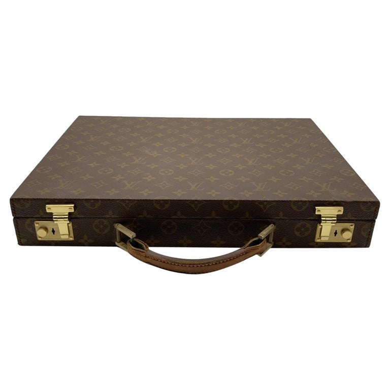 Louis Vuitton Vintage Monogram Canvas Hard Case Briefcase Bag For Sale