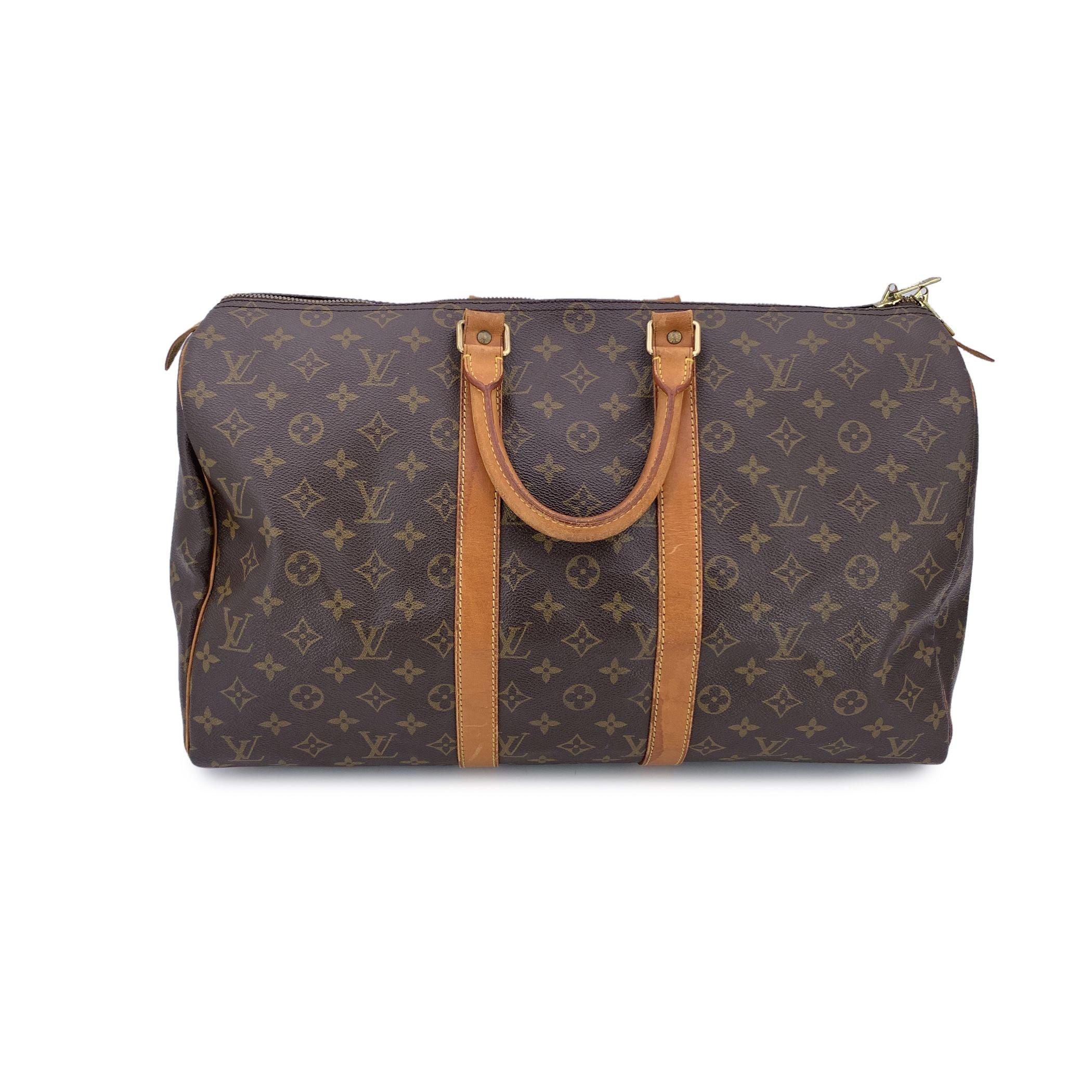 Black Louis Vuitton Vintage Monogram Canvas Keepall 45 Travel Duffel Bag