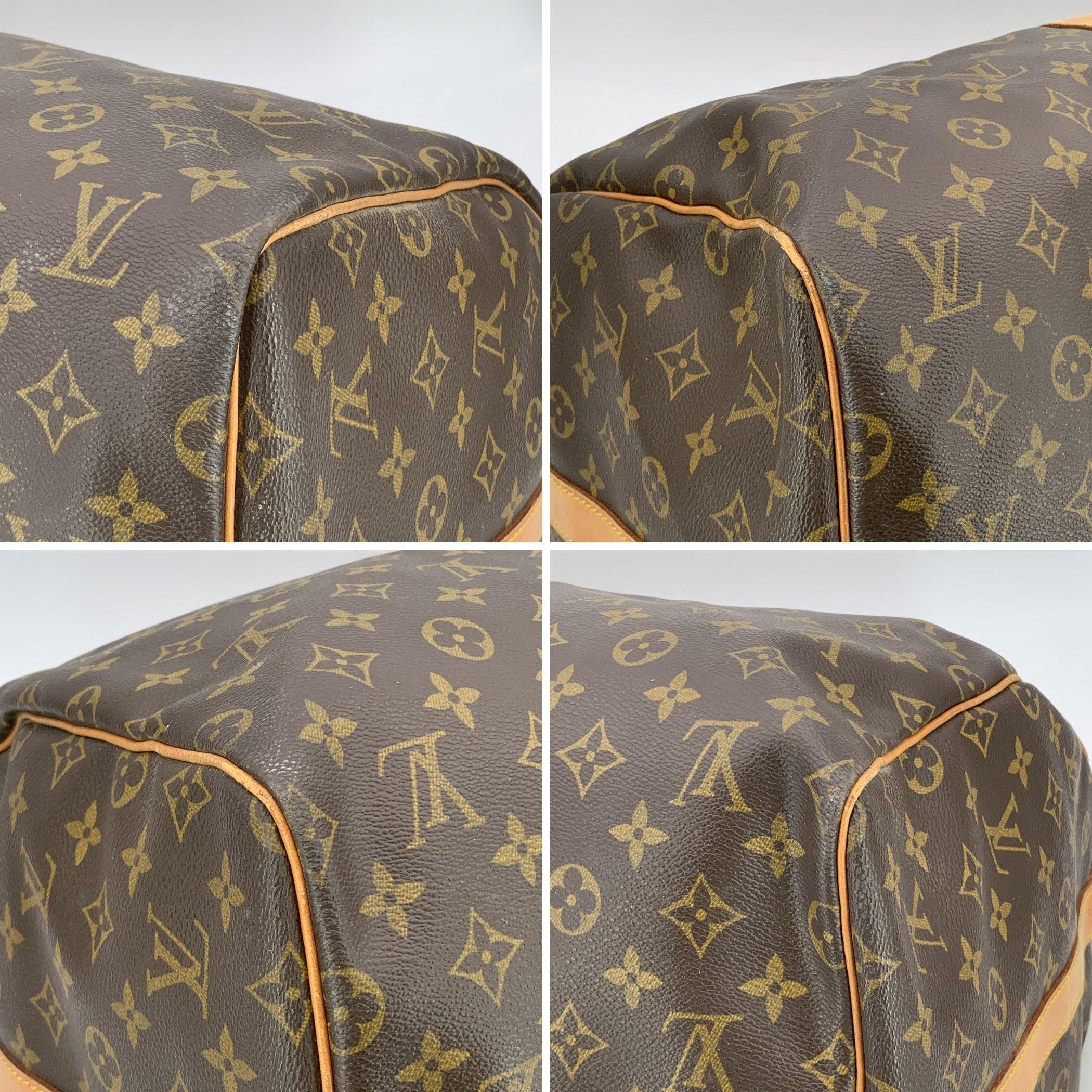 Louis Vuitton Vintage Monogram Canvas Keepall 55 Travel Duffle Bag For Sale 2