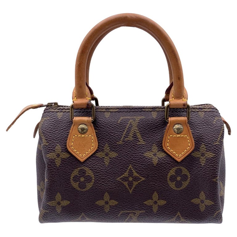 Hand Painted Vintage Louis Vuitton Leather Monogram Mini Speedy bag. For  Sale at 1stDibs