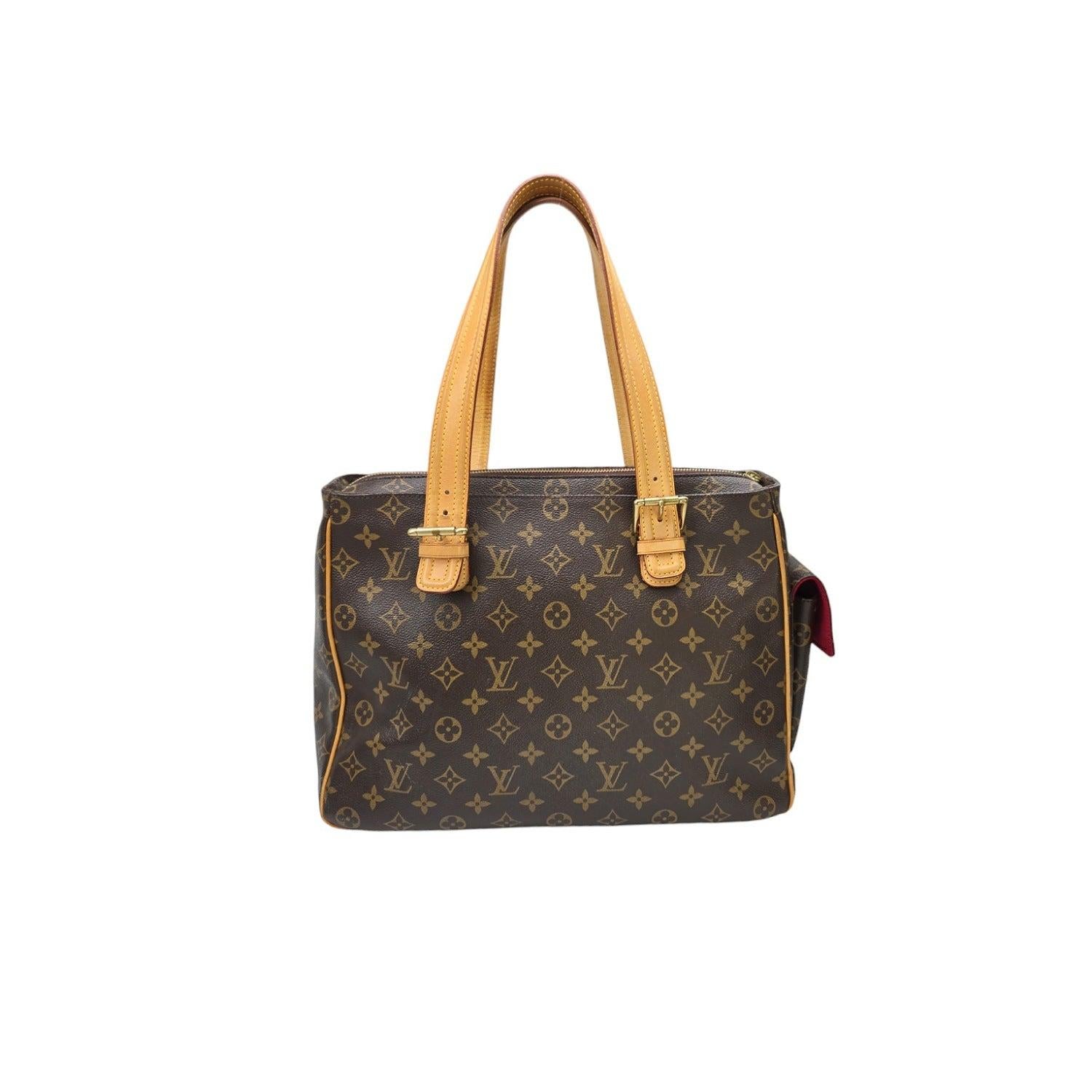Louis Vuitton Vintage Monogrammierte Canvas Multiple-Cite Tasche aus Segeltuch (Schwarz) im Angebot