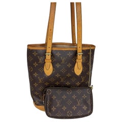 Louis Vuitton Vintage Monogrammierter Segeltuchkübel mit Etui