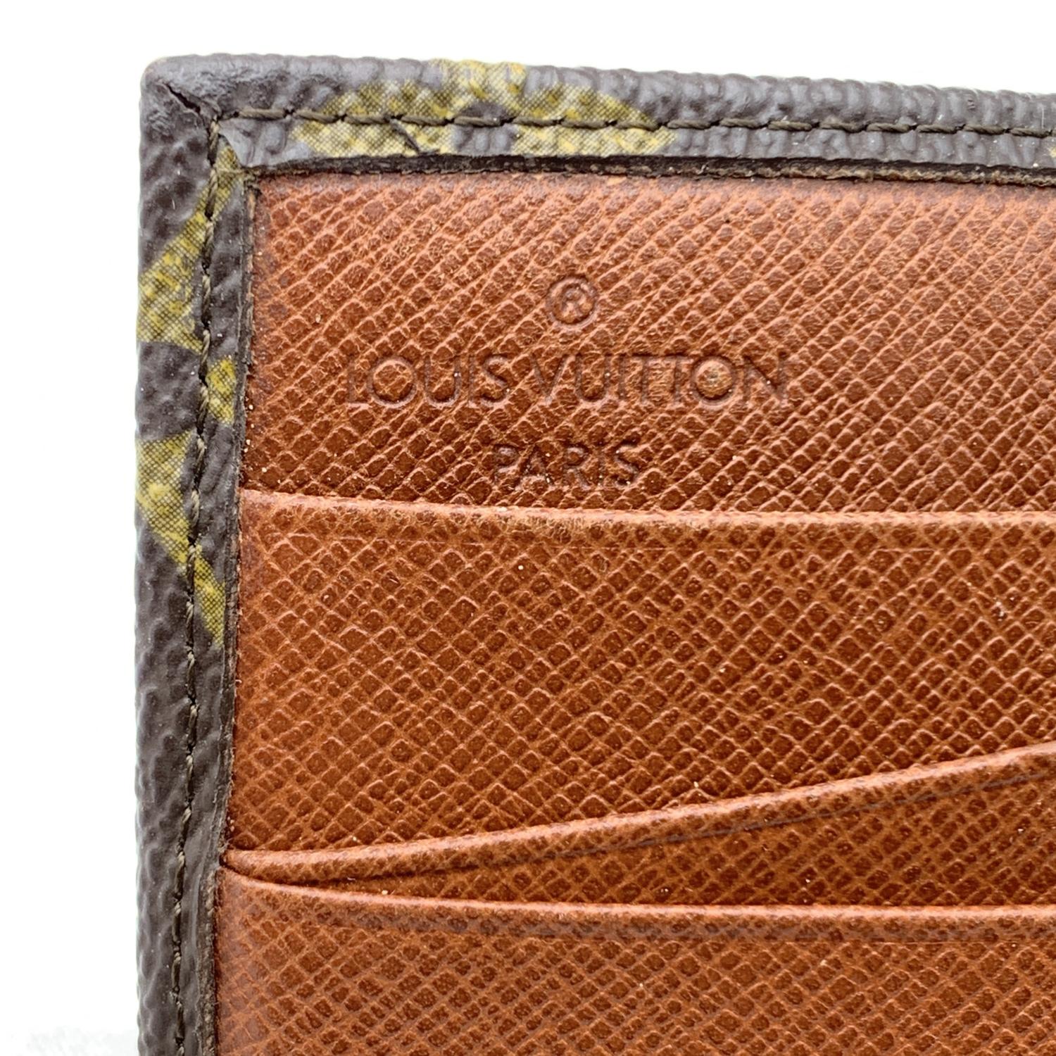Black Louis Vuitton Vintage Monogram Canvas Pocket Double Flap Wallet