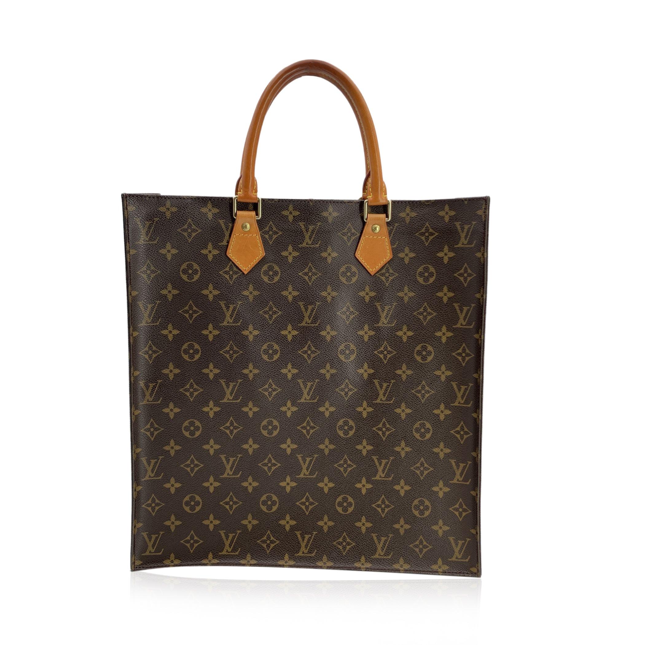 Black Louis Vuitton Vintage Monogram Canvas Sac Plat GM Tote Shopping Bag