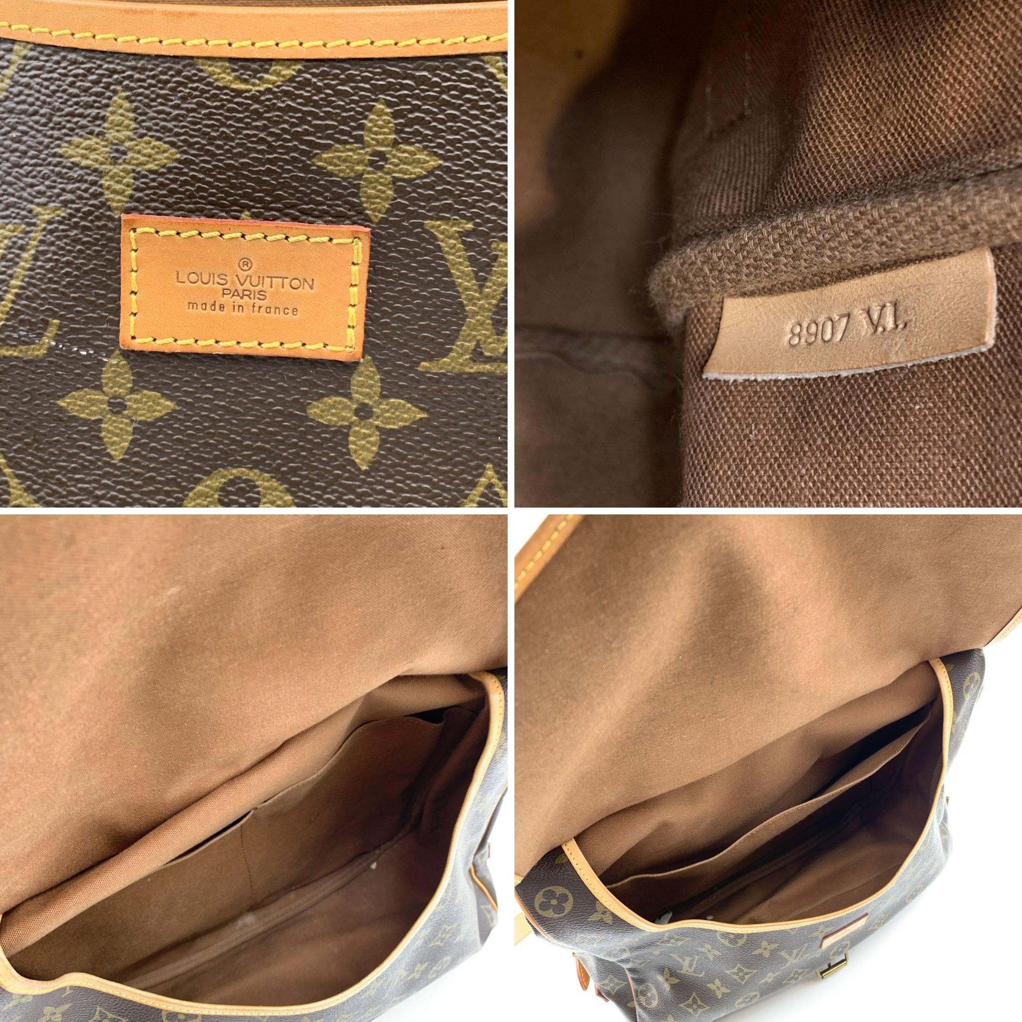 Femenino o masculino Bolso cruzado Louis Vuitton Vintage Monograma Canvas Saumur 35
