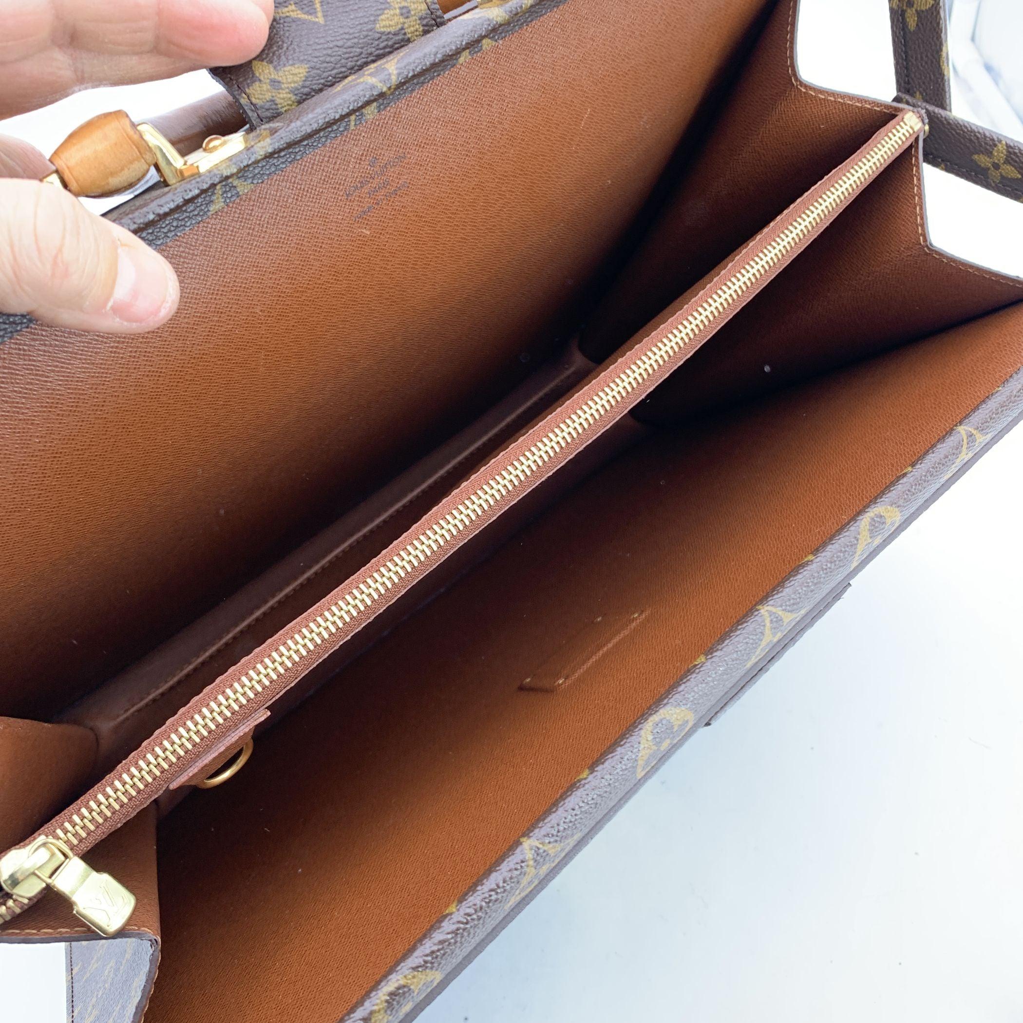 Women's or Men's Louis Vuitton Vintage Monogram Canvas Serviette Fermoir Briefcase
