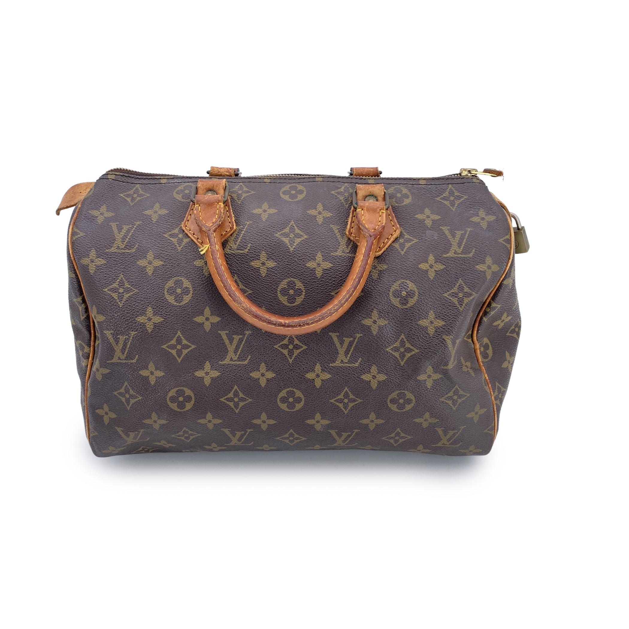 Noir Sac à main Speedy 30 vintage Louis Vuitton Monogram Canvas M41526 en vente
