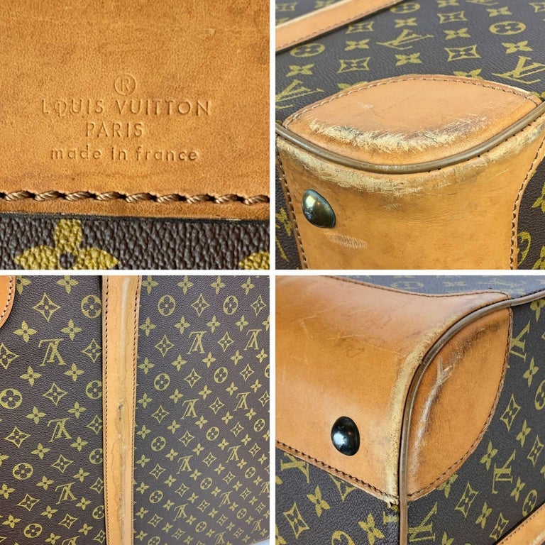 LOUIS VUITTON 1984 STRATOS 70 Vintage Suitcase AUTHENTIC Monogram Canvas  Leather