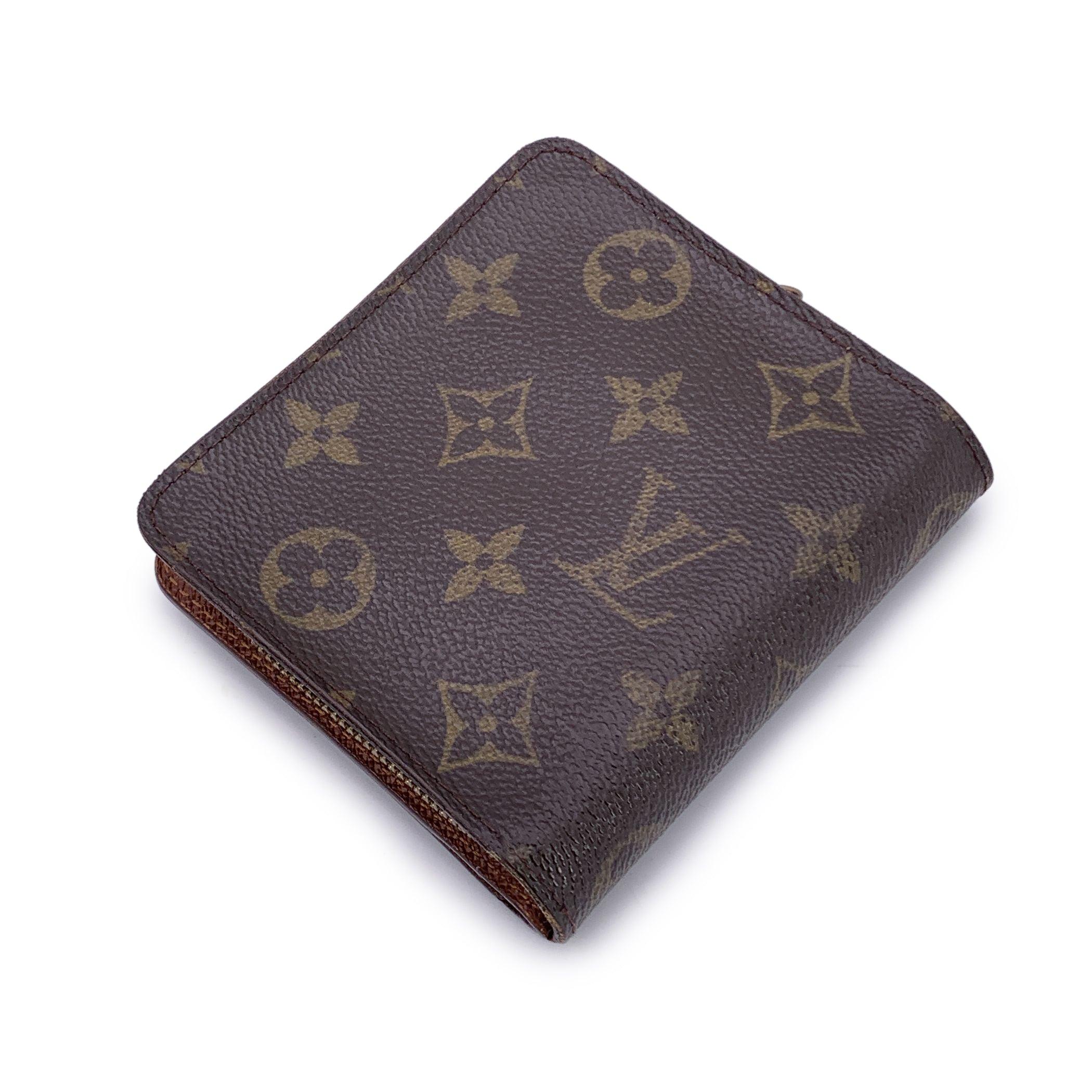 Black Louis Vuitton Vintage Monogram Canvas Zip Compact Wallet For Sale