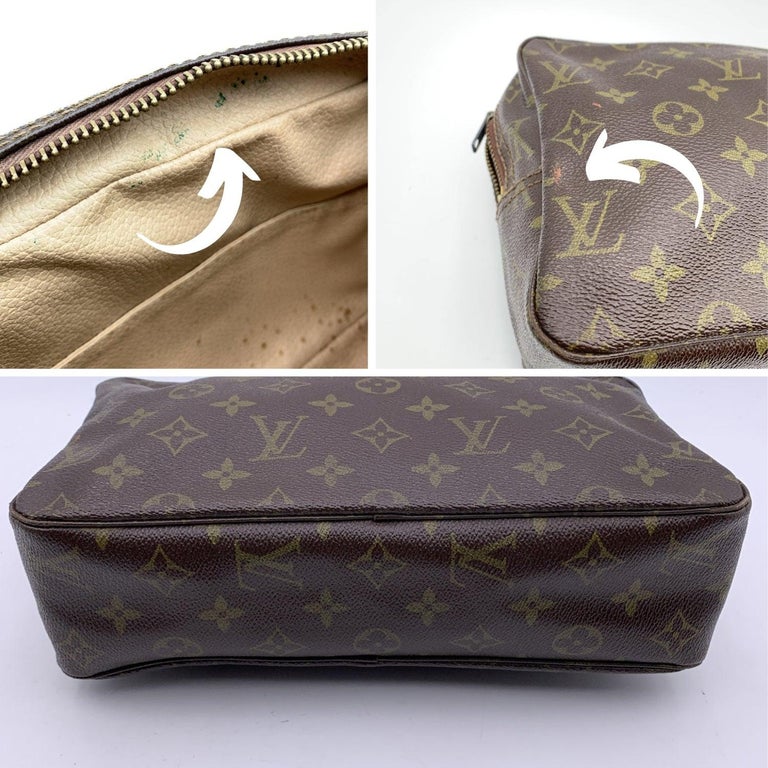 Louis Vuitton, Bags, Auth Louis Vuitton Monogram Trousse Toilette 28  Clutch Hand Bag M47522 Lv