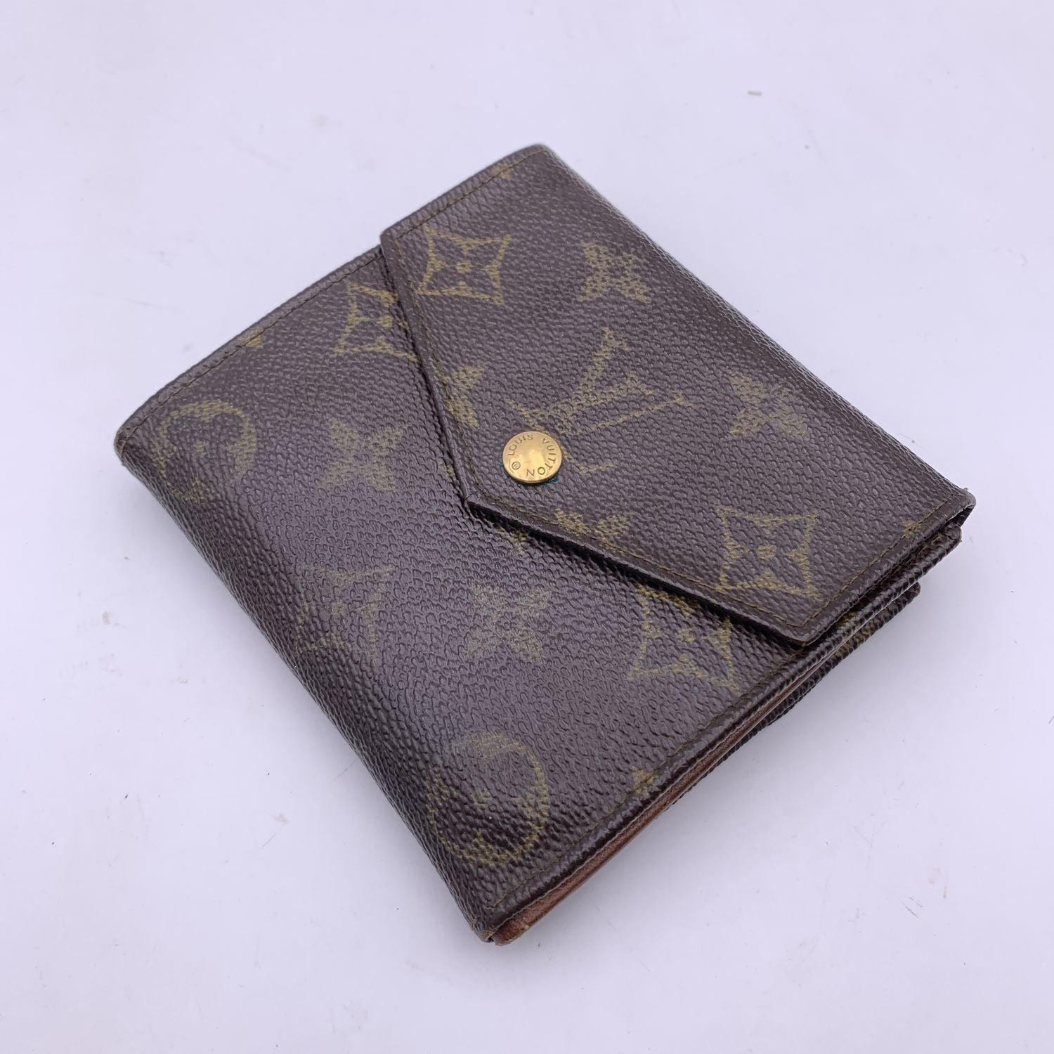 Louis Vuitton Vintage Monogrammiertes Portemonnaie mit doppelter Klappe Compact M61652 (Schwarz)