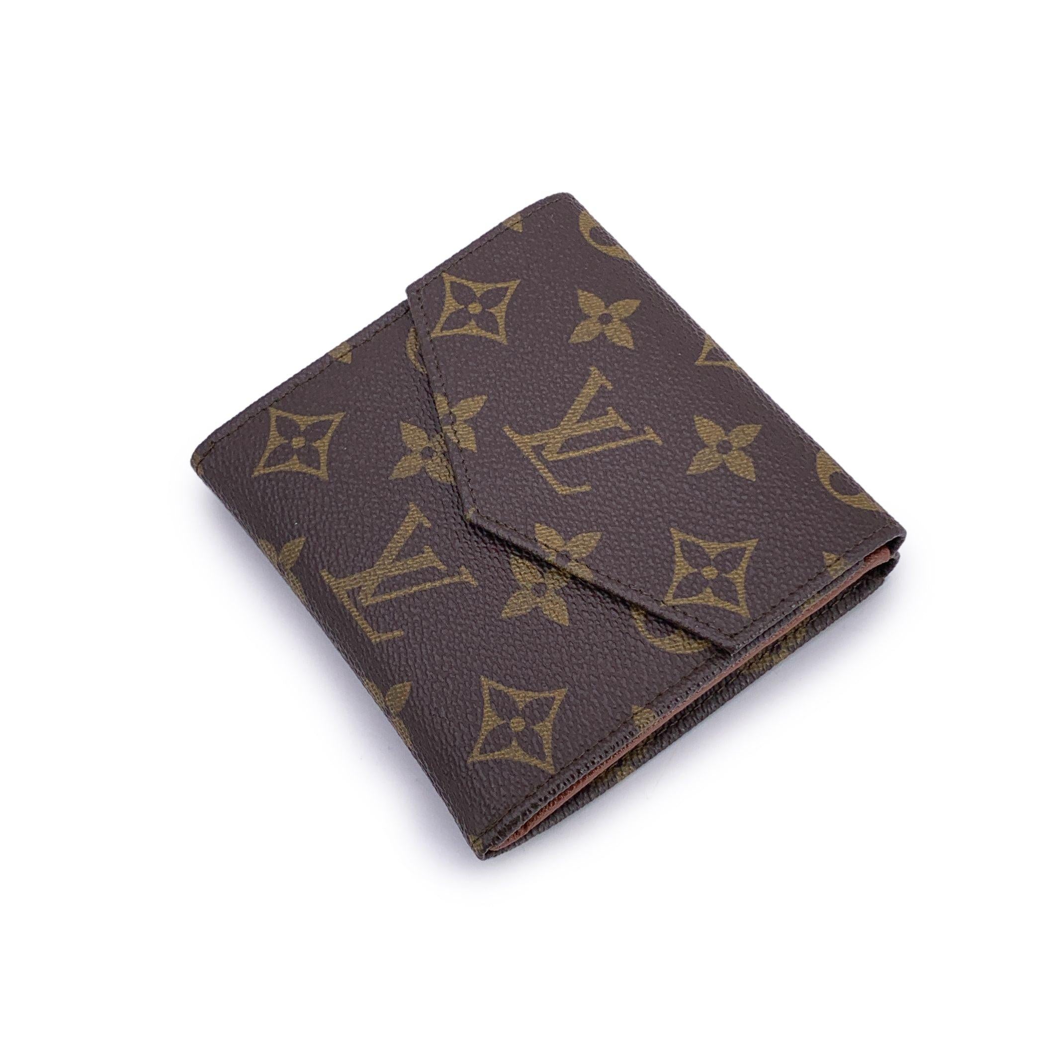 Black Louis Vuitton Vintage Monogram Double Flap Wallet Compact M61652 For Sale