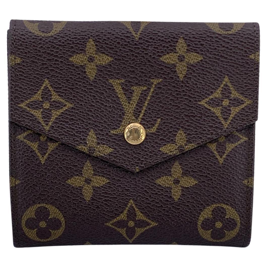 Louis Vuitton Vintage Monogram Double Flap Wallet Compact M61652 For Sale