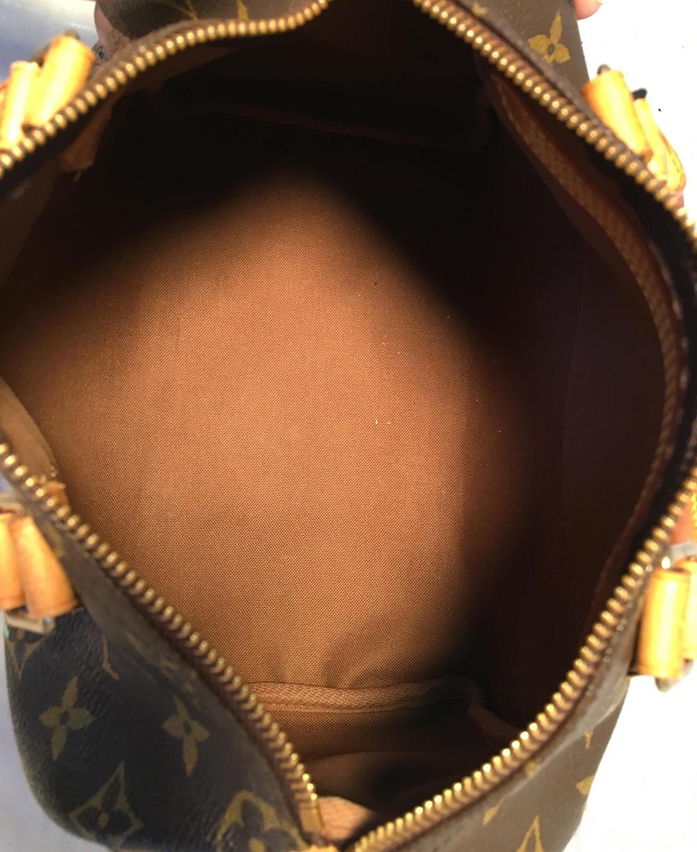 Louis Vuitton Vintage Monogram Customized Hand Painted Pink Tulip Speedy 25 In Excellent Condition In Philadelphia, PA