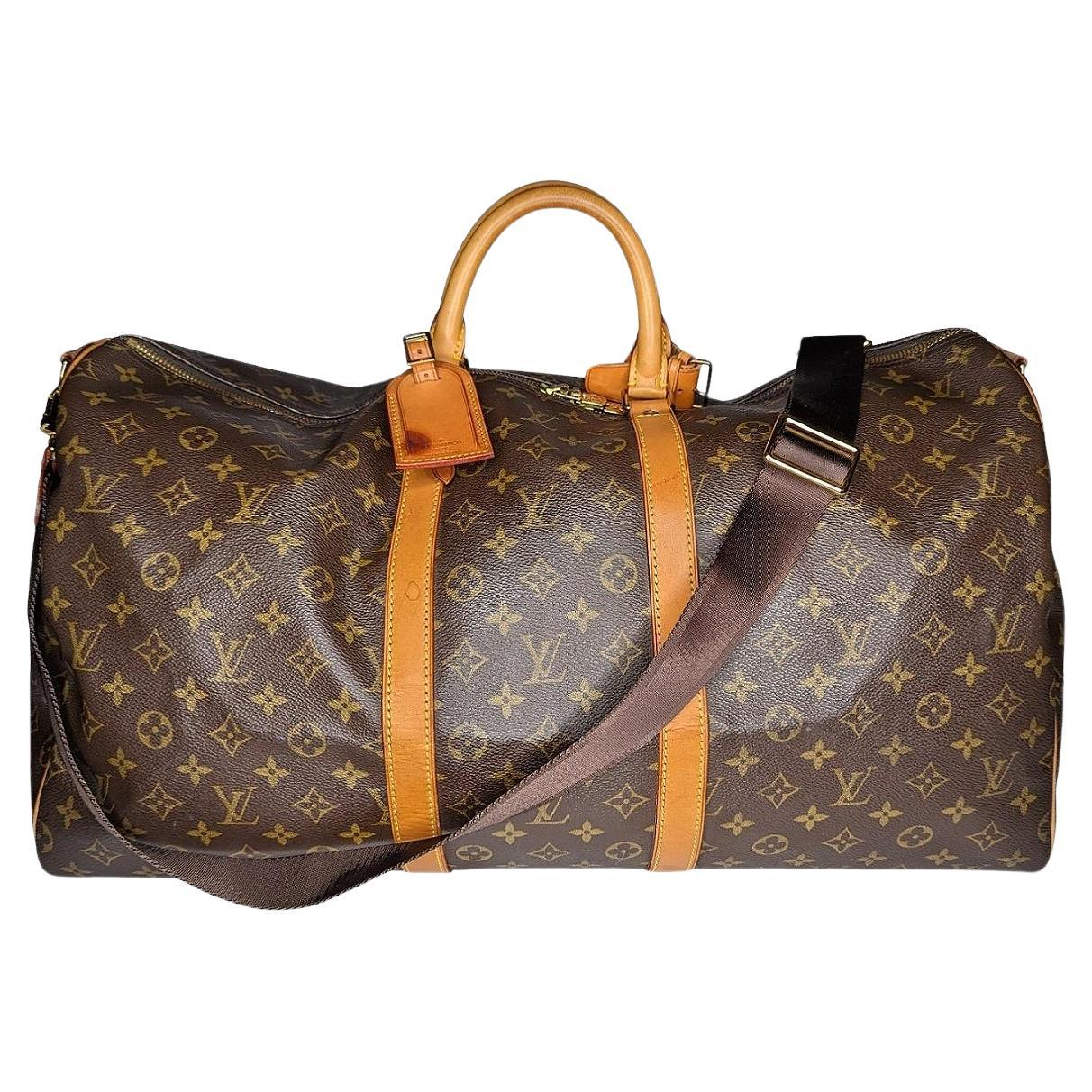 Louis Vuitton Keepall Bandouliere 55 Monogram Graphite Duffel Bag SD 5108  For Sale at 1stDibs