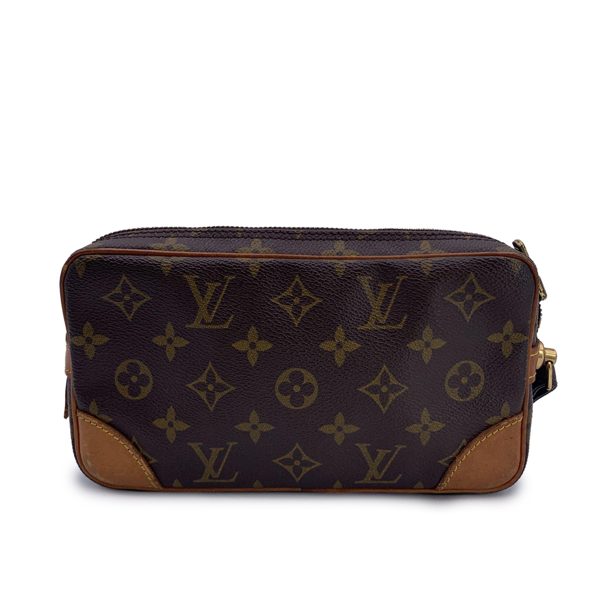 Black Louis Vuitton Vintage Monogram Marly Dragonne PM Wristlet Bag