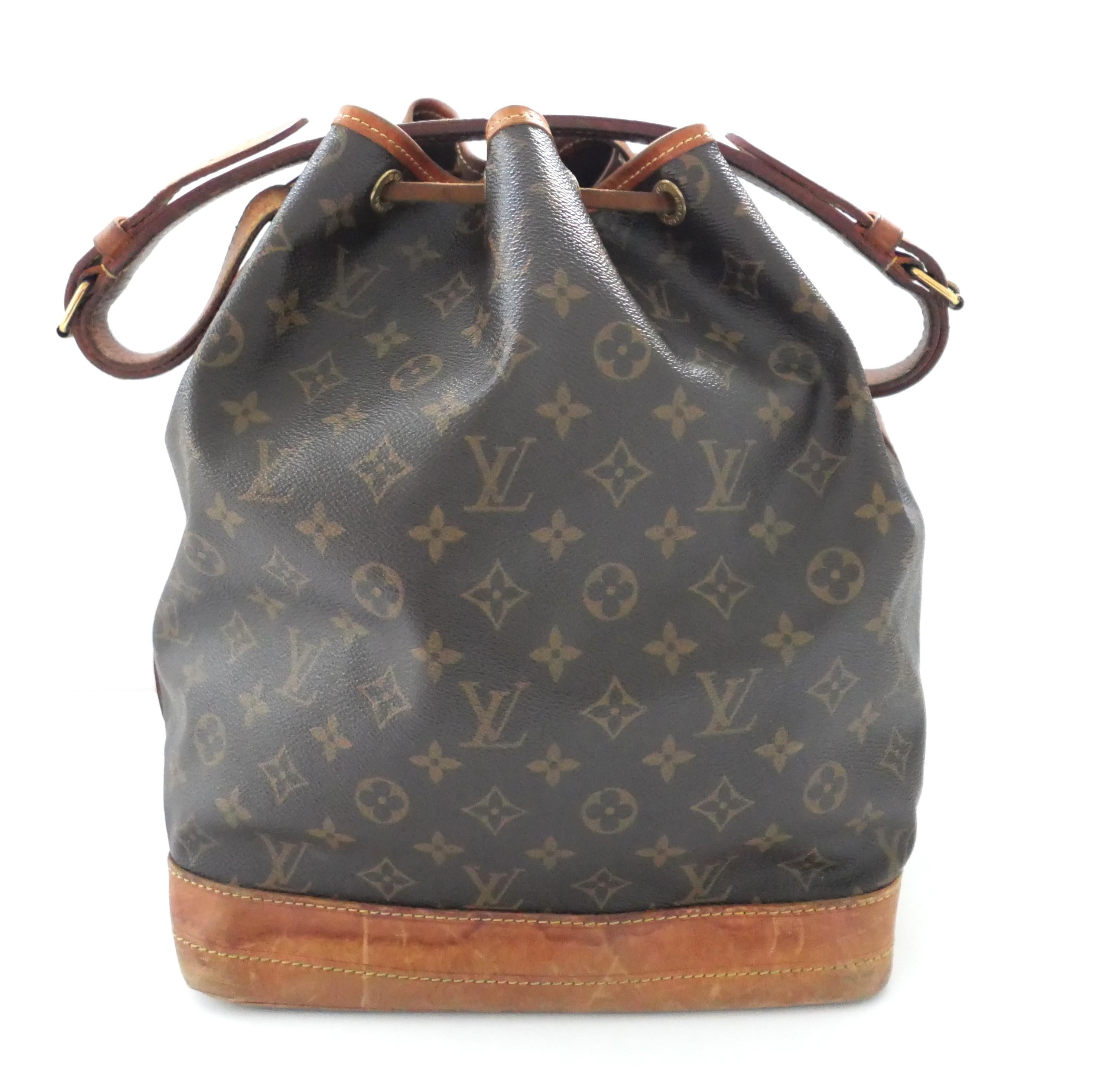 Gray Louis Vuitton Vintage Monogram Noe Drawstring Tote Bag For Sale