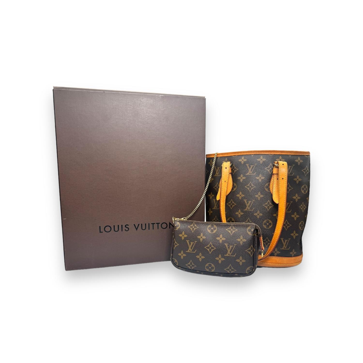 Louis Vuitton Vintage Monogram Petit Bucket Bag w/ Pouch 4